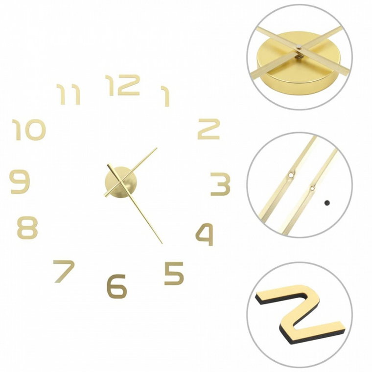 Zegar ścienny 3D nowoczesny design 100 cm, XXL złoty kod: V-50640