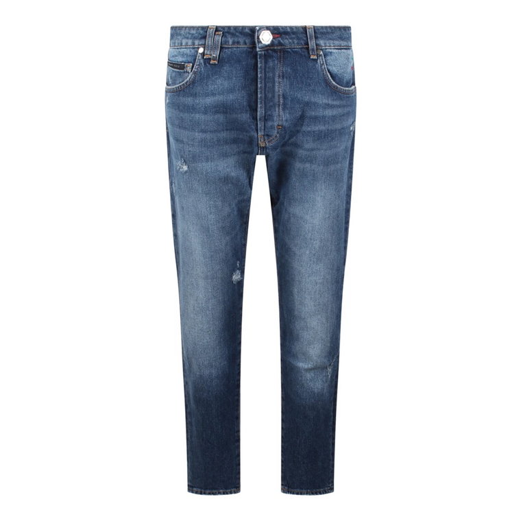 Stone Washed Denim Skinny Fit Spodnie Philipp Plein