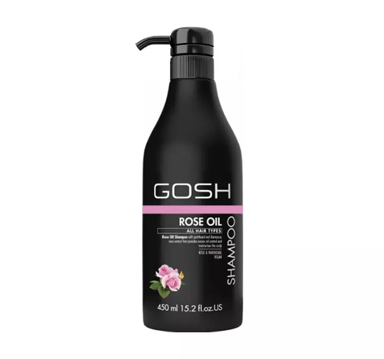 GOSH ROSE OIL WEGAŃSKI SZAMPON DO WŁOSÓW PRZETŁUSZCZAJĄCYCH SIĘ 450ML