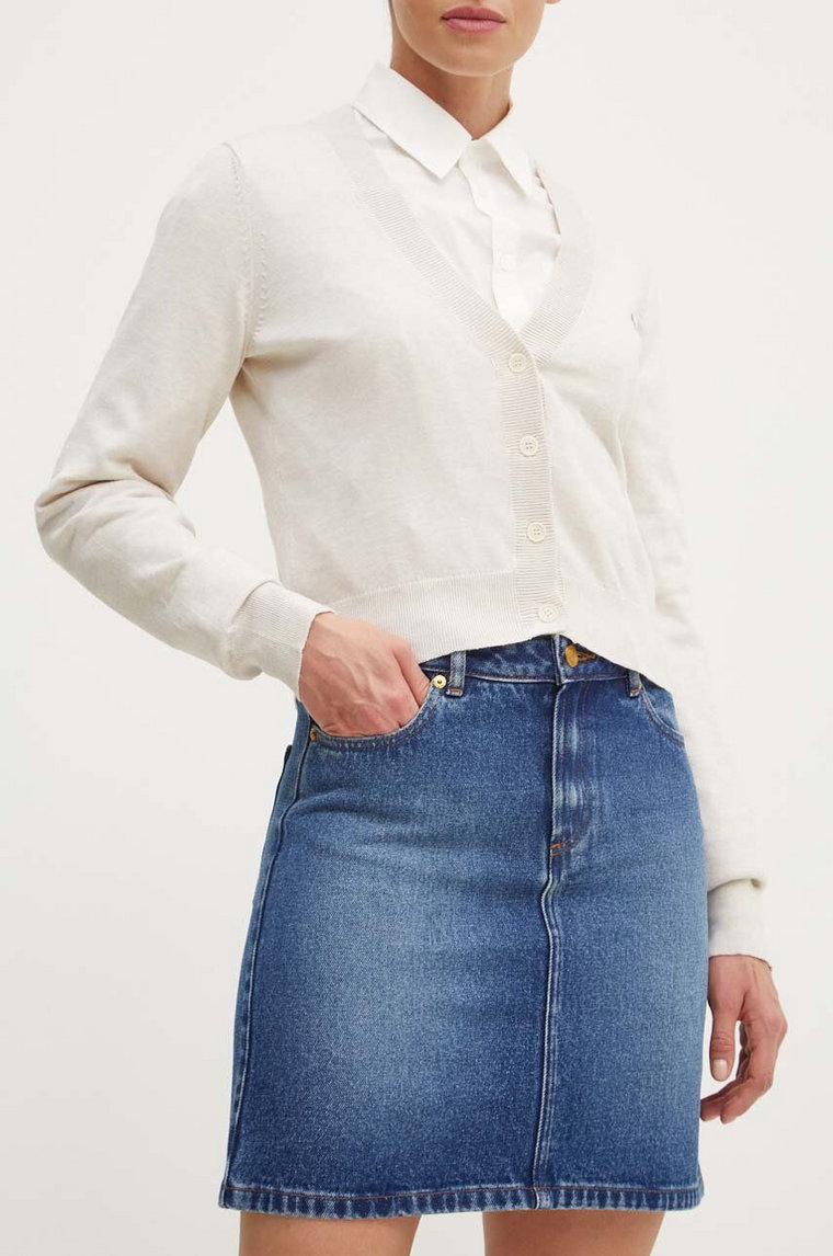 A.P.C. spódnica jeansowa jupe standard kolor granatowy mini prosta COGZU.F06094