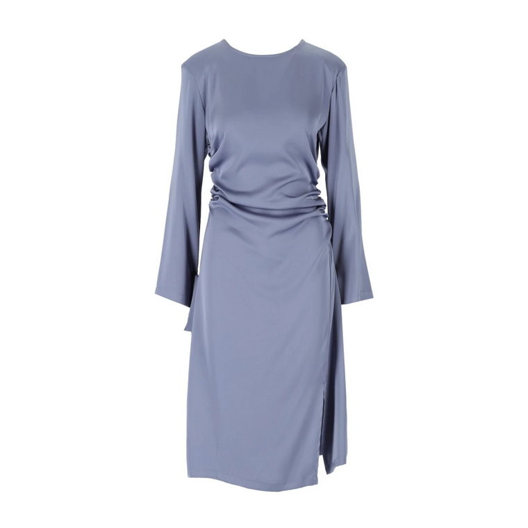 Weili ZHG Satin Periwinkle Midi Dress Weili Zheng