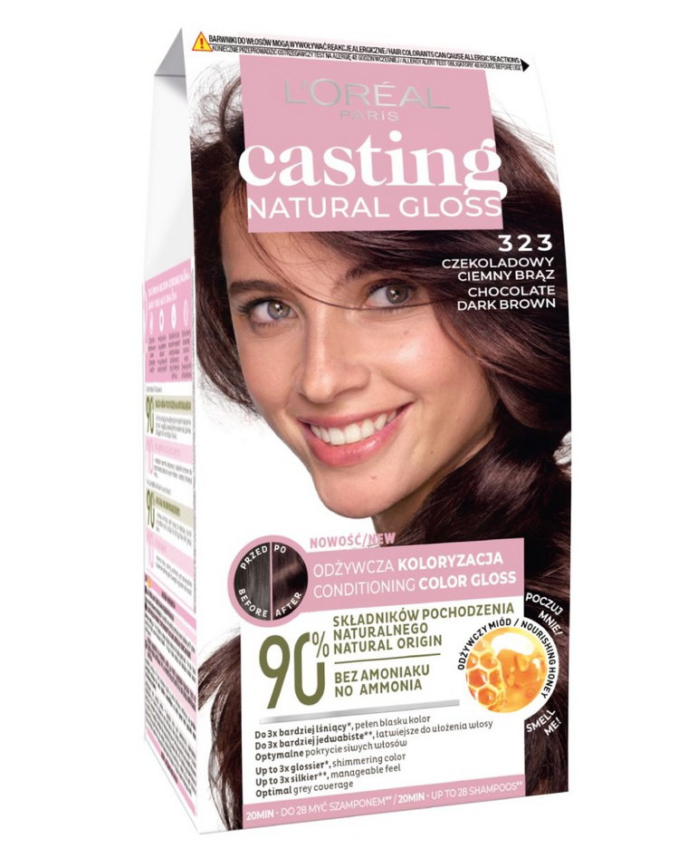 Casting Natural Gloss Farba do włosów 323 Czekoladowy Ciemny Brąz