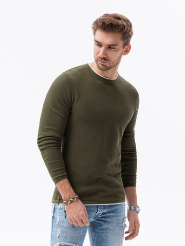 Sweter męski - oliwkowy V7 E121 - M