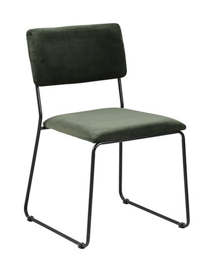 Welwetowe tapicerowane krzesło Nadio - zielone