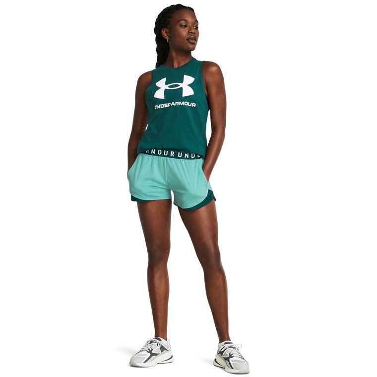 Damskie spodenki treningowe Under Armour Play Up Short 3.0 Twist - turkusowe