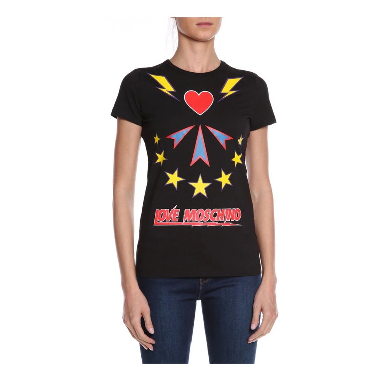 Kolorowa Koszulka z Nadrukiem Love Moschino