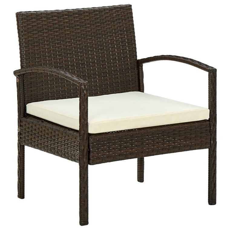 Krzesło ogrodowe rattanowe, brązowe, 58x58x72 cm / AAALOE