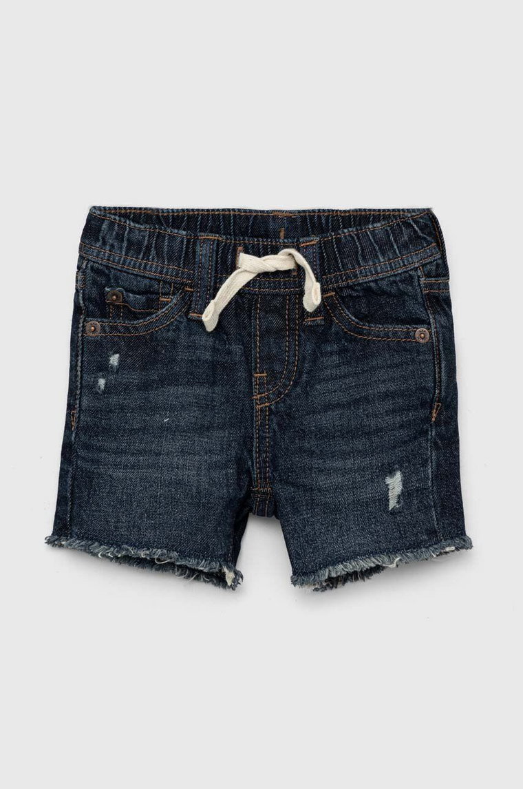 GAP szorty jeansowe dziecięce kolor granatowy gładkie regulowana talia