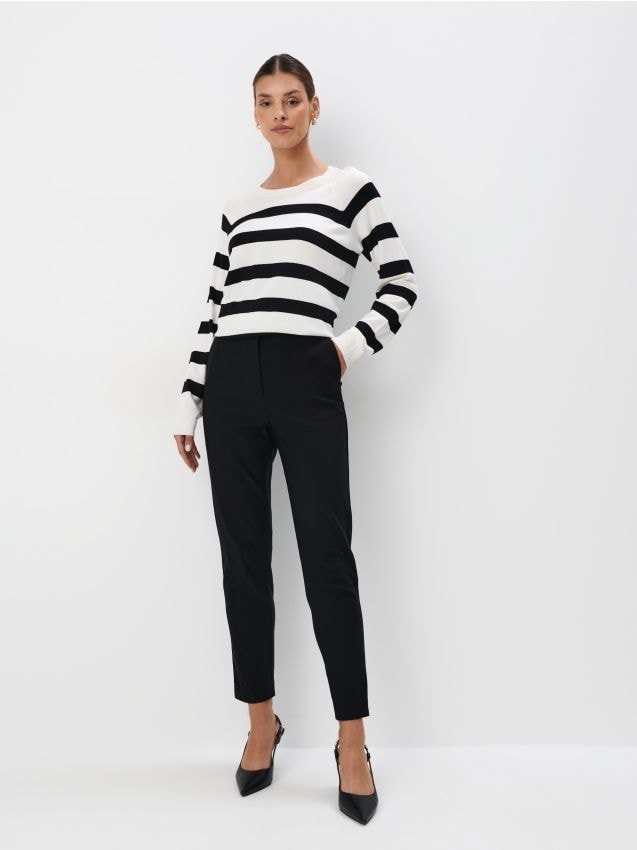 Mohito - Eleganckie czarne spodnie skinny - czarny