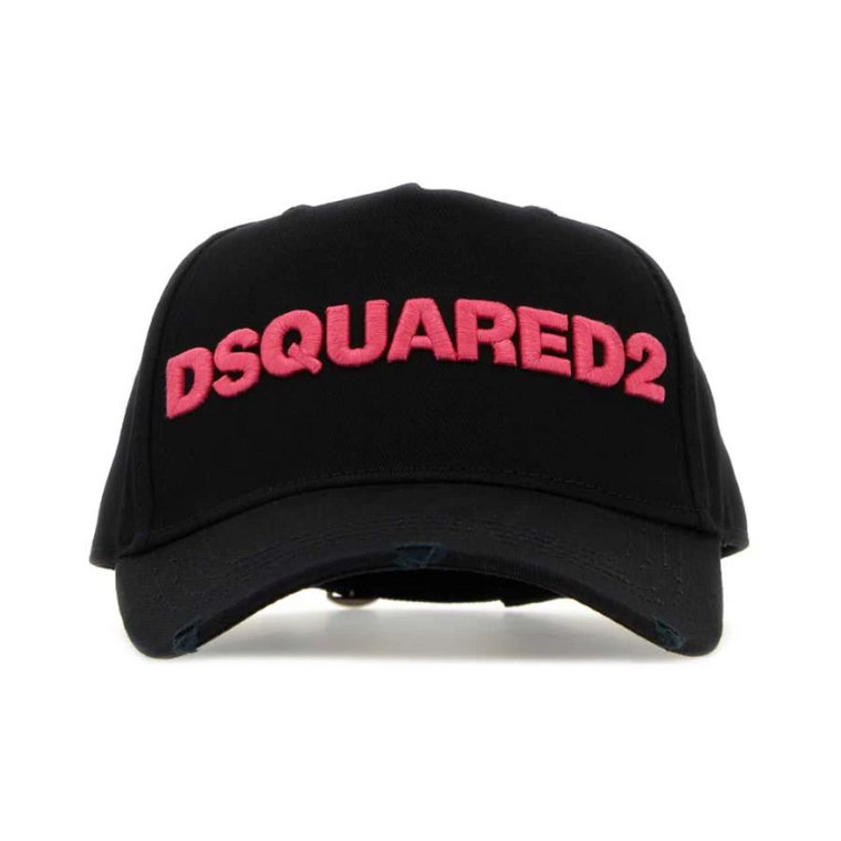 Czarna bawełniana czapka baseballowa dla kobiet Dsquared2