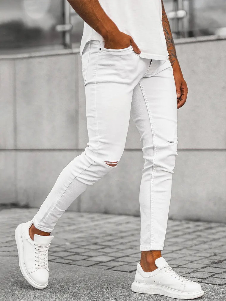 Spodnie jeansowe męskie białe OZONEE E/5391/01