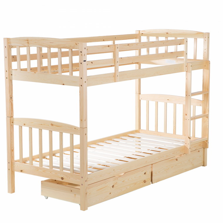 Łóżko piętrowe drewniane jasnobrązowe 90 x 200 cm Gallo BLmeble kod: 4260586356717