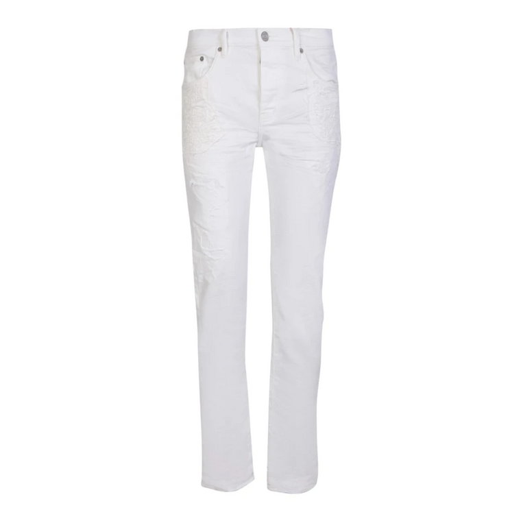 Męskie białe jeansy w stylu vintage Purple Brand