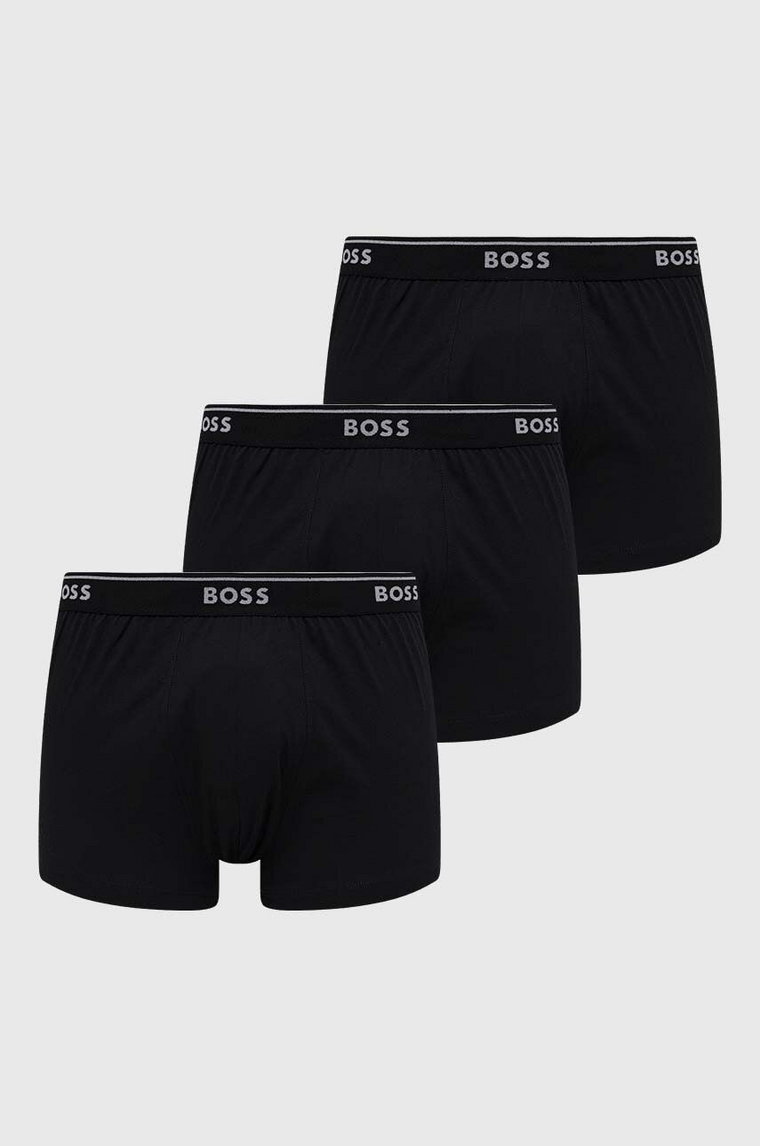 BOSS bokserki bawełniane 3-pack kolor czarny