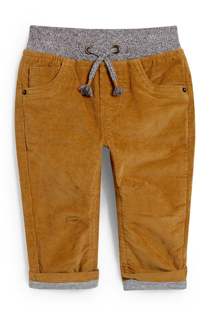 C&A Niemowlęce spodnie sztruksowe-ocieplane, Beżowy, Rozmiar: 92