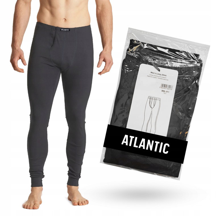 Kalesony męskie Atlantic bawełniane 95% bawełna 5% lycra Grafit *M