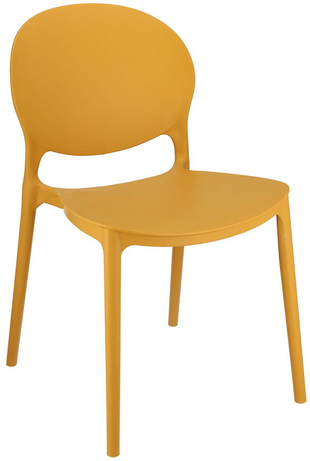 Nowoczesne krzesło kuchenne musztardowe - Iser