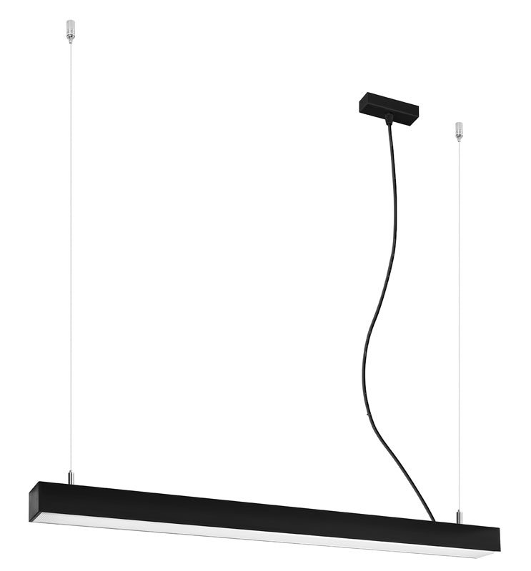 Czarna biurowa lampa wisząca liniowa 4000 K - EX616-Pini