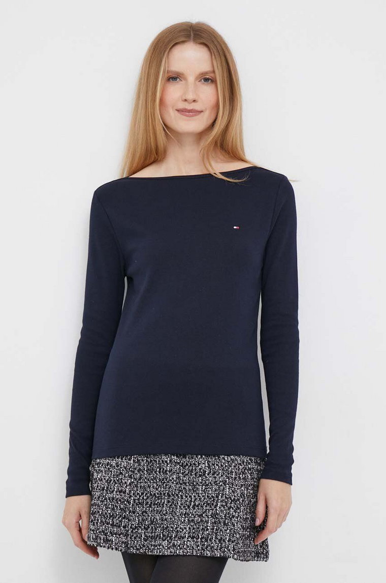 Tommy Hilfiger longsleeve bawełniany kolor granatowy WW0WW40829