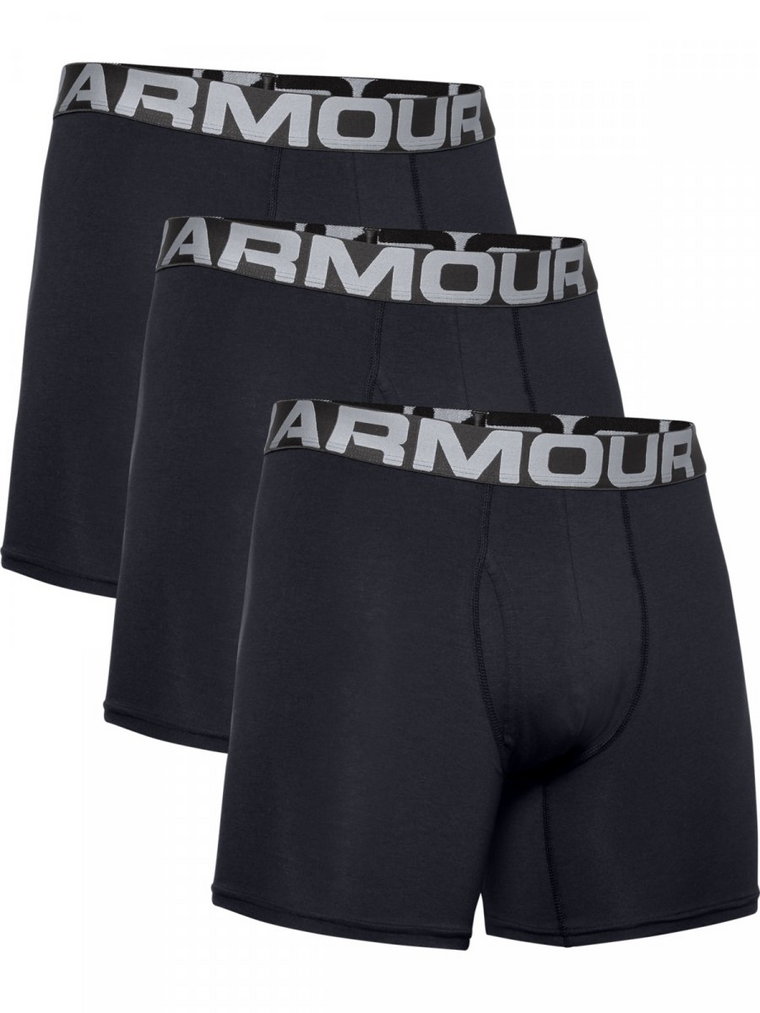 Męska bielizna treningowa (3-pack) UNDER ARMOUR Charged Cotton 6in 3 Pack - czarna