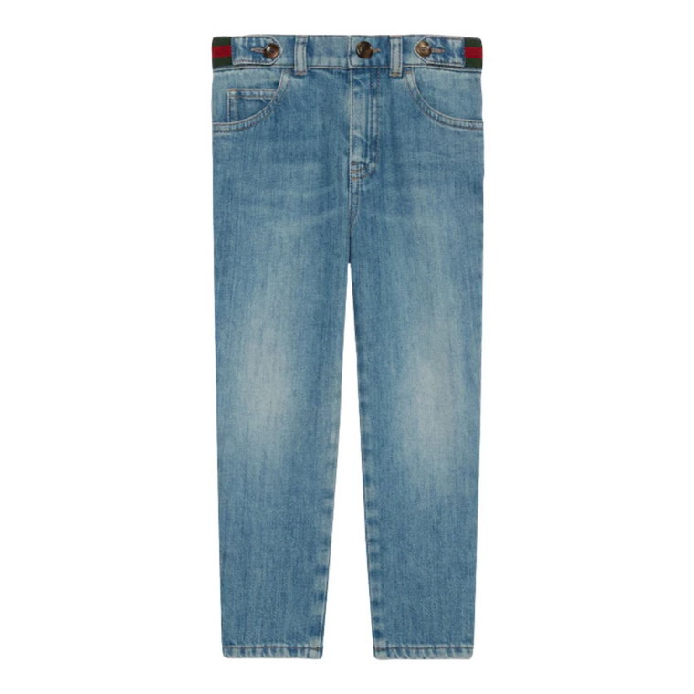 Dziecięce Jeansy Denim z detalami Web Gucci