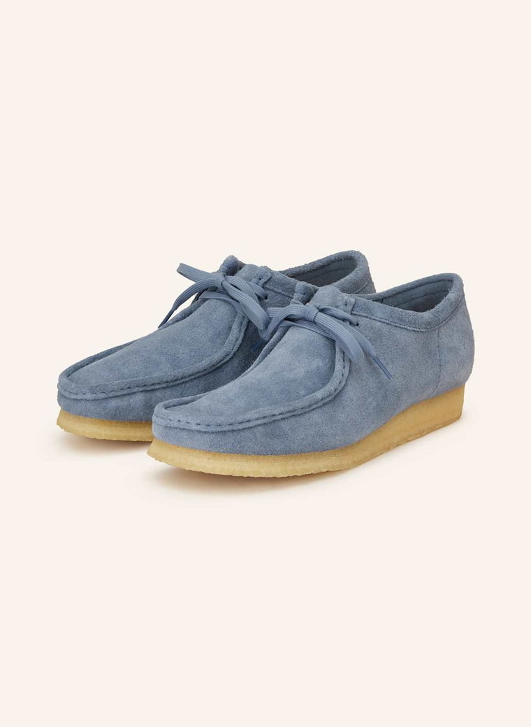 Clarks Originals Botki Zamszowe Wallabee blau