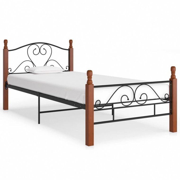 Rama łóżka, czarna, metalowa, 100 x 200 cm kod: V-324933