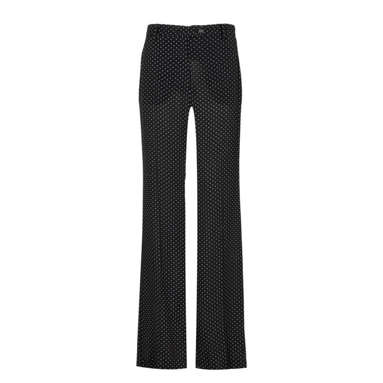 Czarne Bawełniane Spodnie z Wysokim Stanem N21