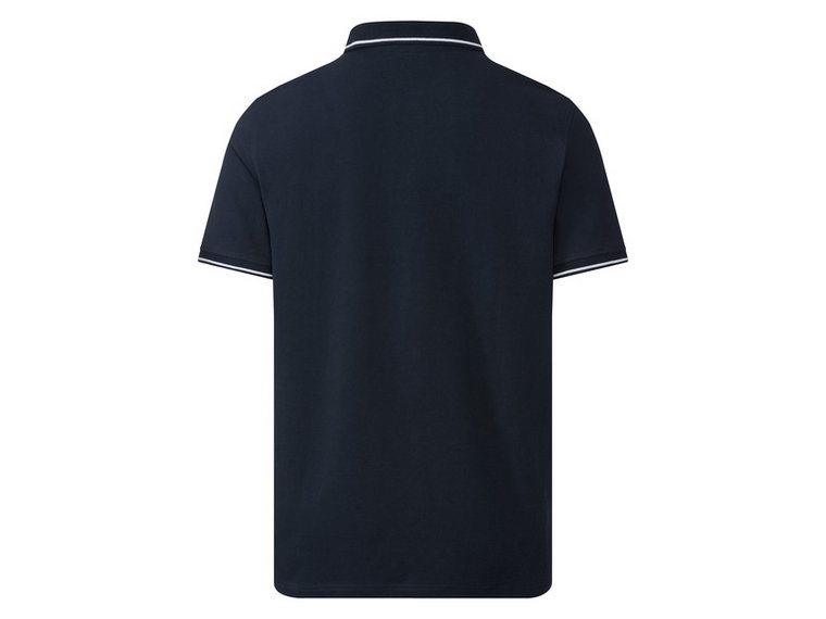 LIVERGY T-shirt męski polo z bawełny (S (44/46), Granatowy)