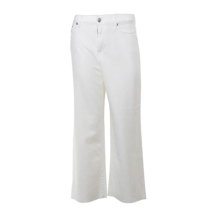 Białe szerokie spodnie Cropped Roy Roger's
