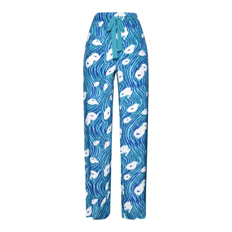 Ocean Blue Graficzne Spodnie Diane Von Furstenberg