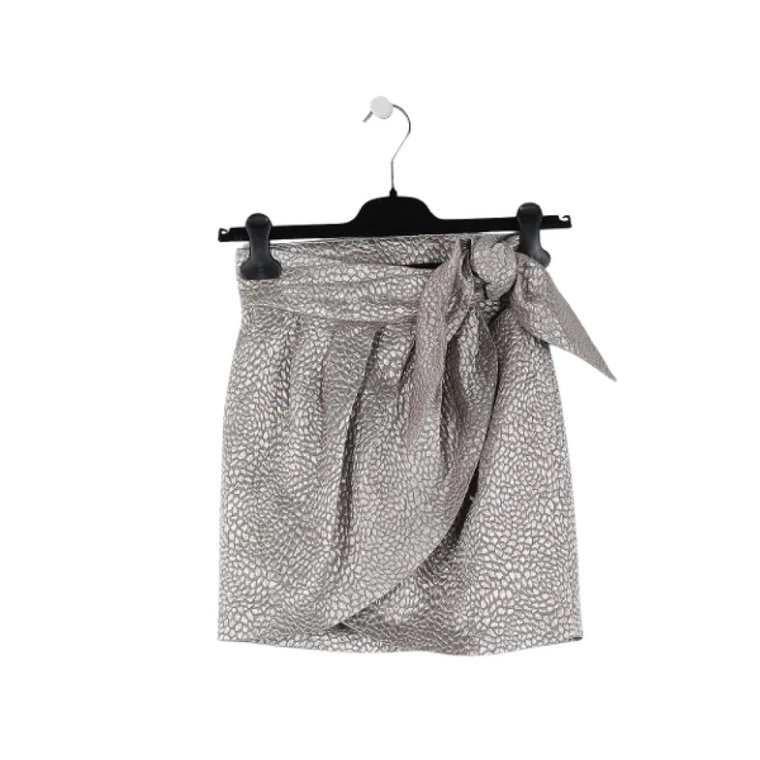 Metaliczna jedwabna spódnica w stylu ołówkowym Isabel Marant Pre-owned