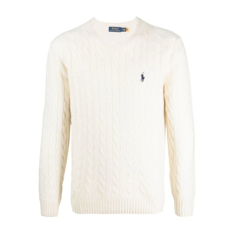 Beżowe Swetry - Długi Rękaw Pullover Polo Ralph Lauren