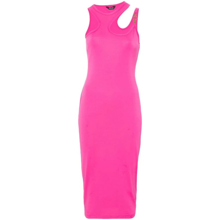 Fuchsia Pink Sukienka z Wężem Just Cavalli
