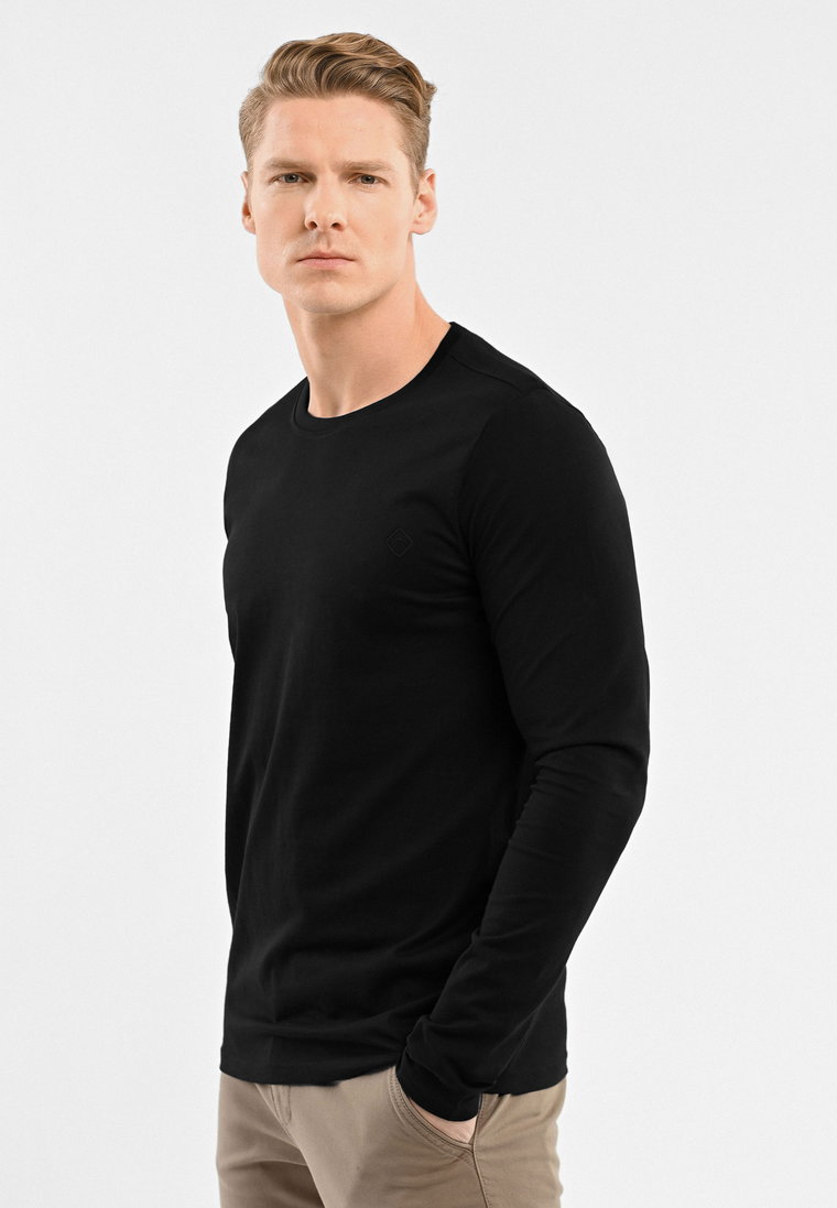 Czarny longsleeve L-HALS