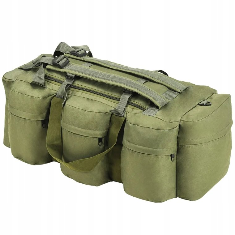 Torba wojskowa 3-w-1, worek w stylu militarnym, 90 L, oliwkowa