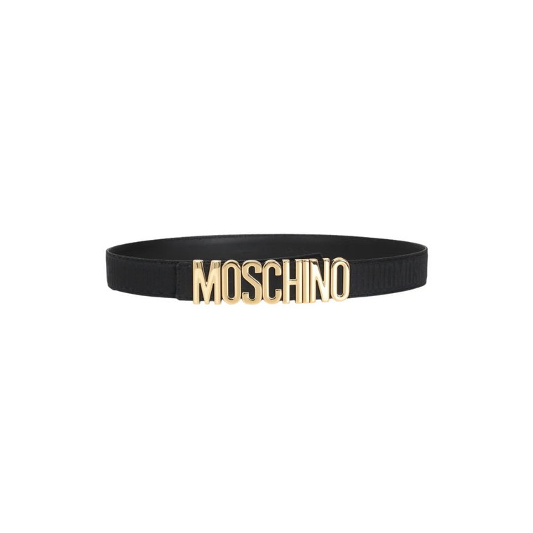 Czarny pasek z logo dla mężczyzn i kobiet Moschino