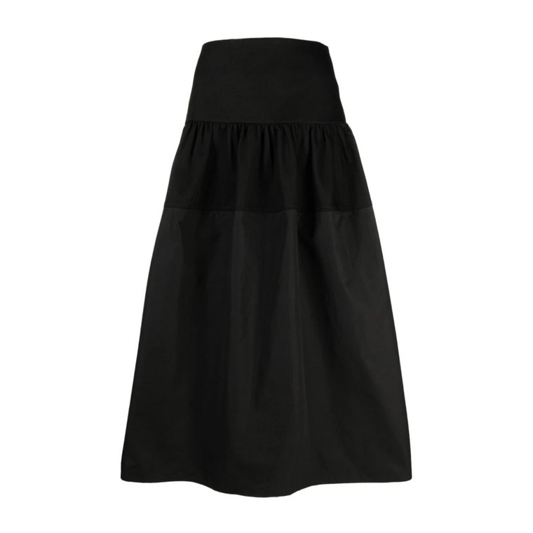Czarna spódnica z warstwami z bawełny Jil Sander