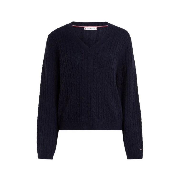 Miękka Wool AO Cable V - Stylowy Design Tommy Hilfiger