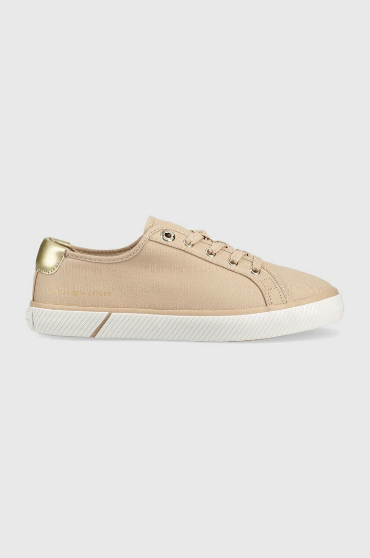 Tommy Hilfiger tenisówki LACE UP VULC SNEAKER damskie kolor beżowy FW0FW06957