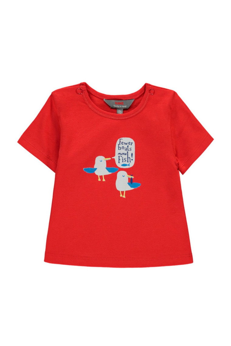 T-shirt dziecięcy czerwony mewy  czerwony