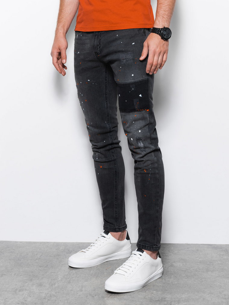 Spodnie męskie jeansowe SKINNY FIT - czarne V1 P1063