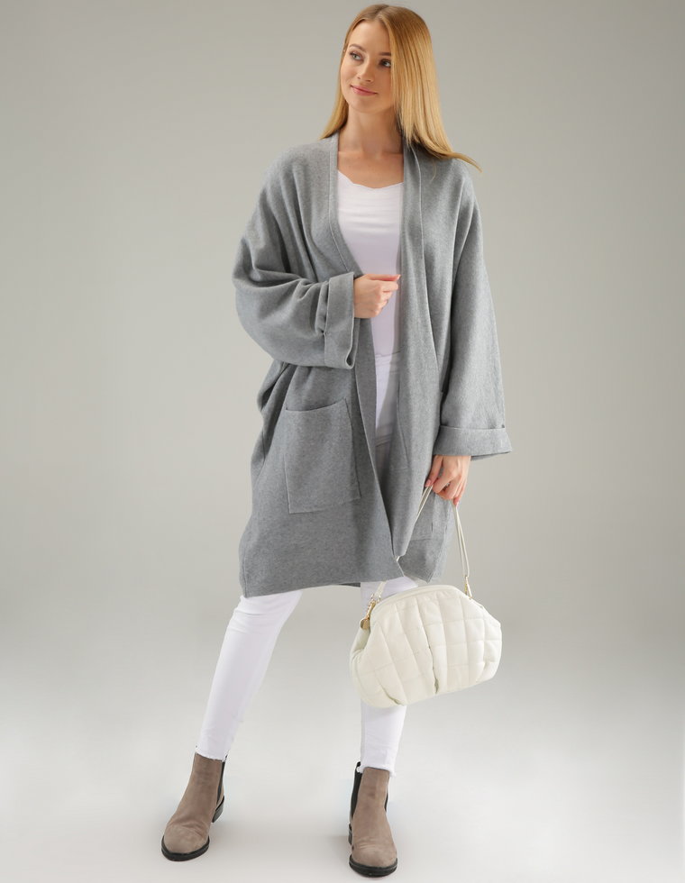 SWETER O LUŹNYM FASONIE 2101-1 GRIGIO