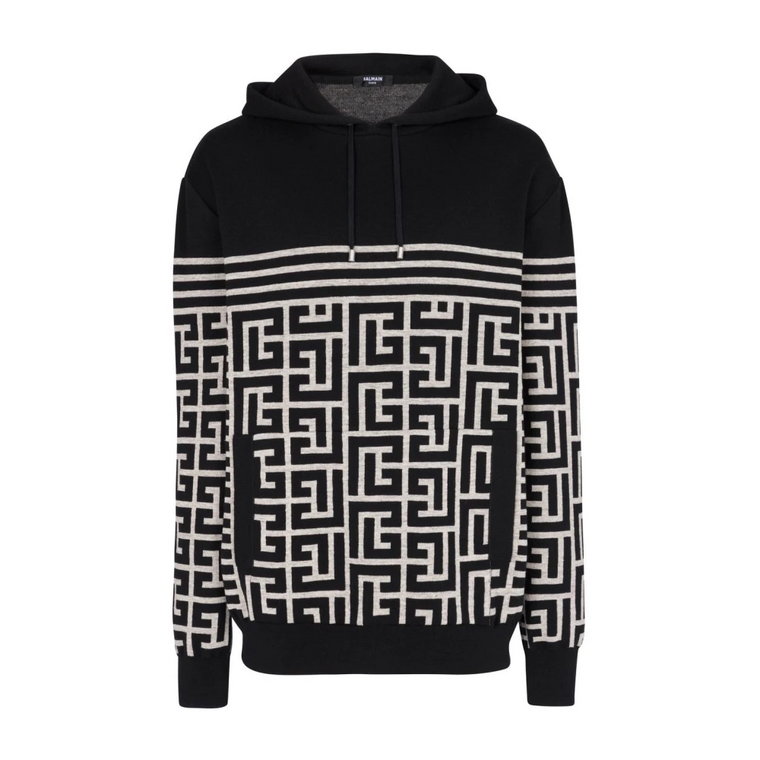 Czarna Sweter PB Monogram Balmain