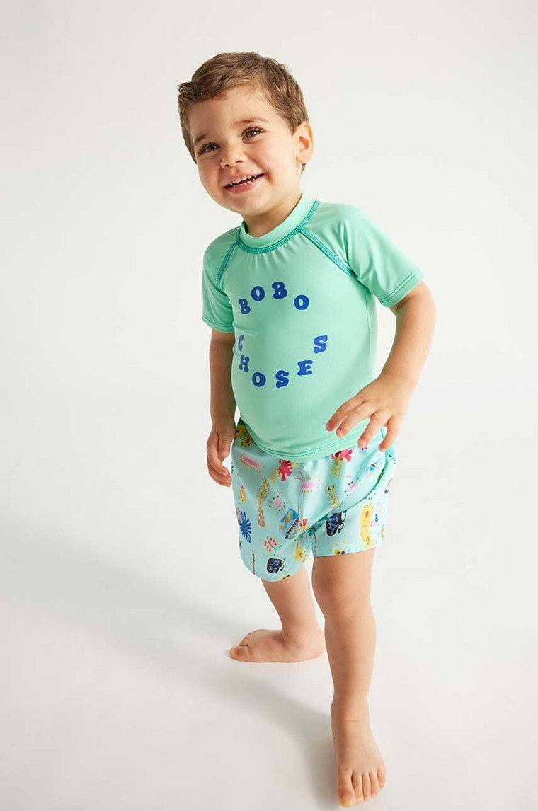 Bobo Choses t-shirt kąpielowy niemowlęcy kolor turkusowy