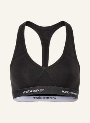 Icebreaker Biustonosz Sportowy Merino Sprite Racerback schwarz