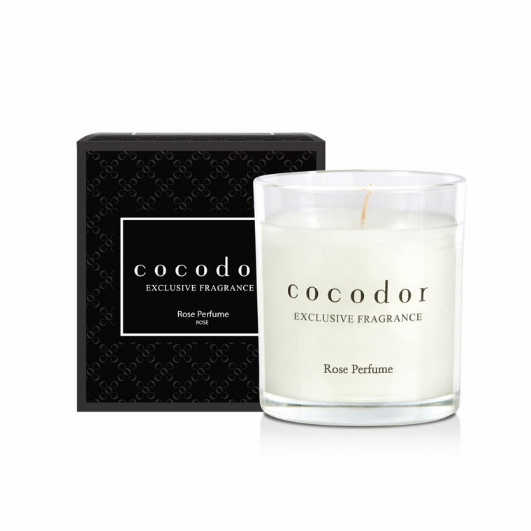 świeca zapachowa premium biała 140 g rose perfume pca30390 kod: PCA30390