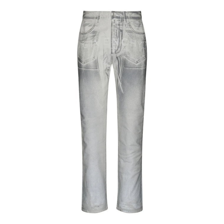 Białe pomalowane jeansy z denimu Givenchy
