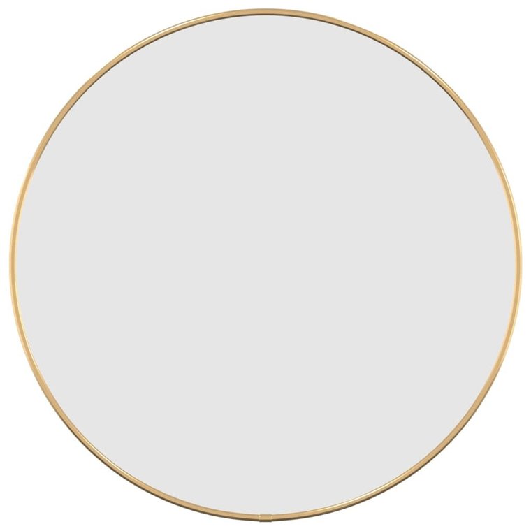 Lustro ścienne minimalistyczne, złote, 50 cm, szkł