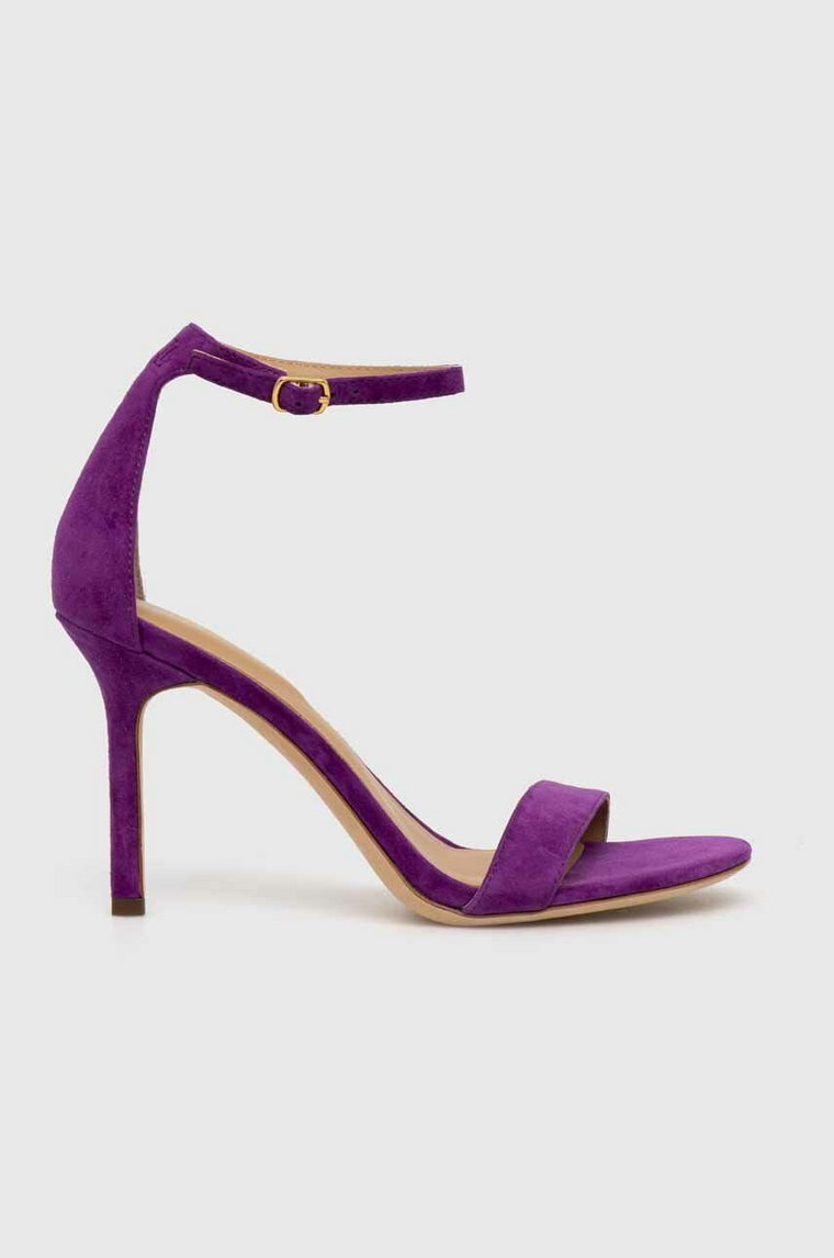 Lauren Ralph Lauren sandały zamszowe Allie kolor fioletowy 802916355009